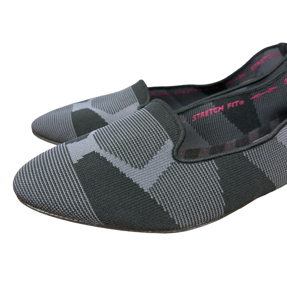 Skechers Cleo Sherlock Geo-Knit Fabric Slip On Flats Shoes Gray Black sz 7.5 - Picture 8 of 16